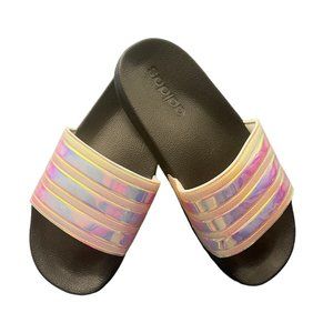 Adidas Adilette Boost Slide Sandals Iridescent w Black Sole FY8178 Women Size 7